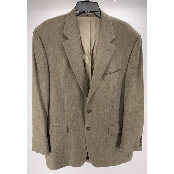 Lauren Ralph Lauren Tan/Multi-color Silk/Wool Blazer Jacket Coat 44L